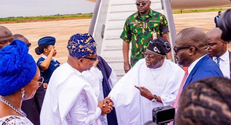 The president landed at Gateway Airport, and floodgates of goodwill were opened